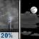 Tonight: Isolated showers and thunderstorms before 10pm. Partly cloudy, with a low around 66. West wind 0 to 5 mph. Chance of precipitation is 20%. New rainfall amounts less than a tenth of an inch possible. Tonight: Isolated Showers And Thunderstorms then Partly Cloudy