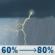 Wednesday: A chance of rain showers before 8am, then showers and thunderstorms. Cloudy, with a high near 74. East wind 5 to 10 mph. Chance of precipitation is 80%. New rainfall amounts between 1 and 2 inches possible. Wednesday: Showers And Thunderstorms