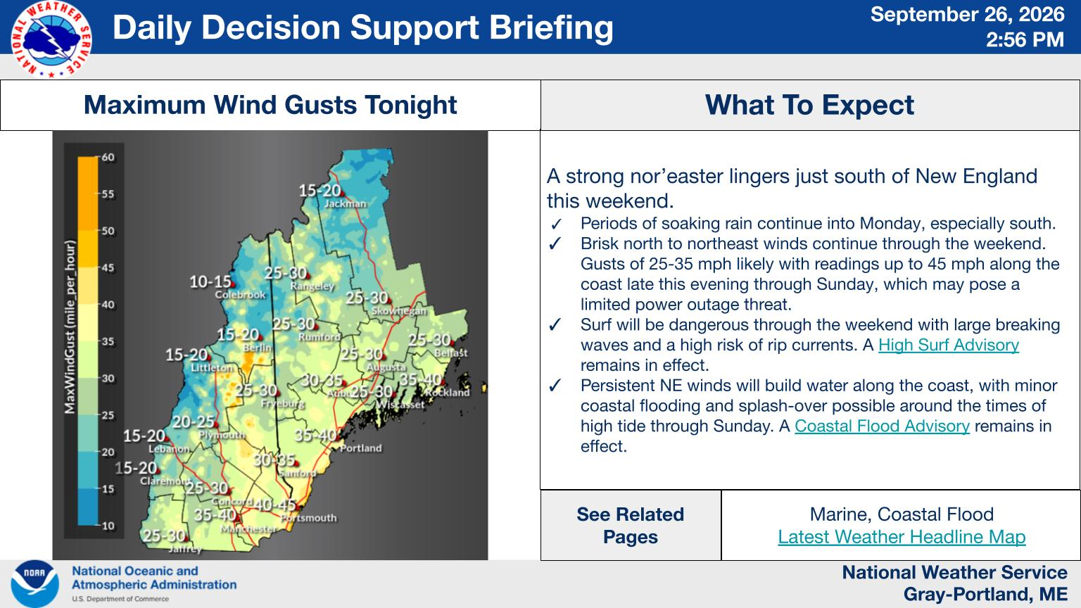 NWS Gray, Maine primary briefing slide