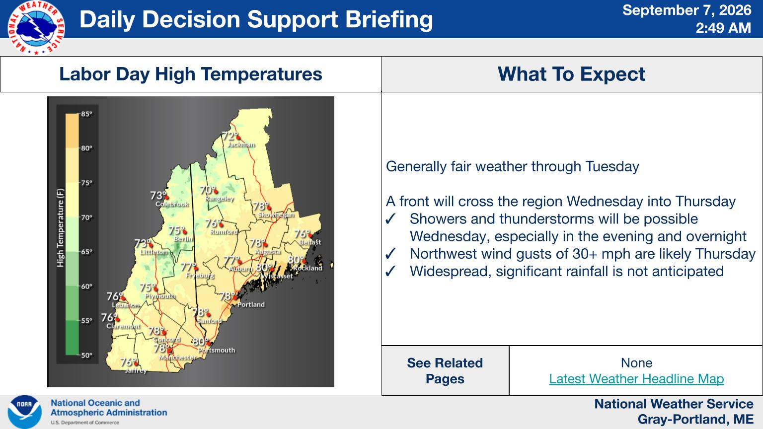 NWS Gray, Maine primary briefing slide