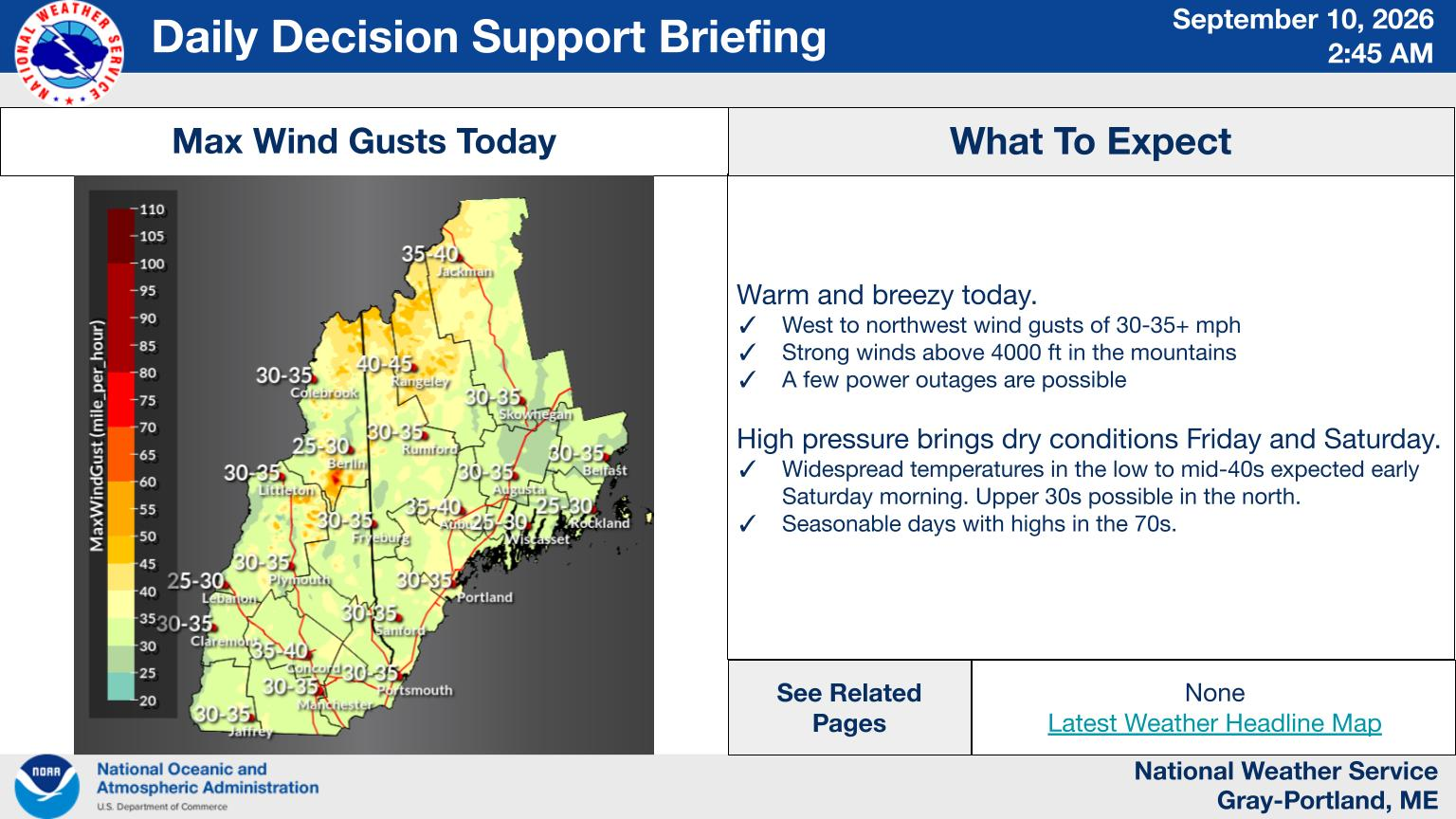 NWS Gray, Maine primary briefing slide