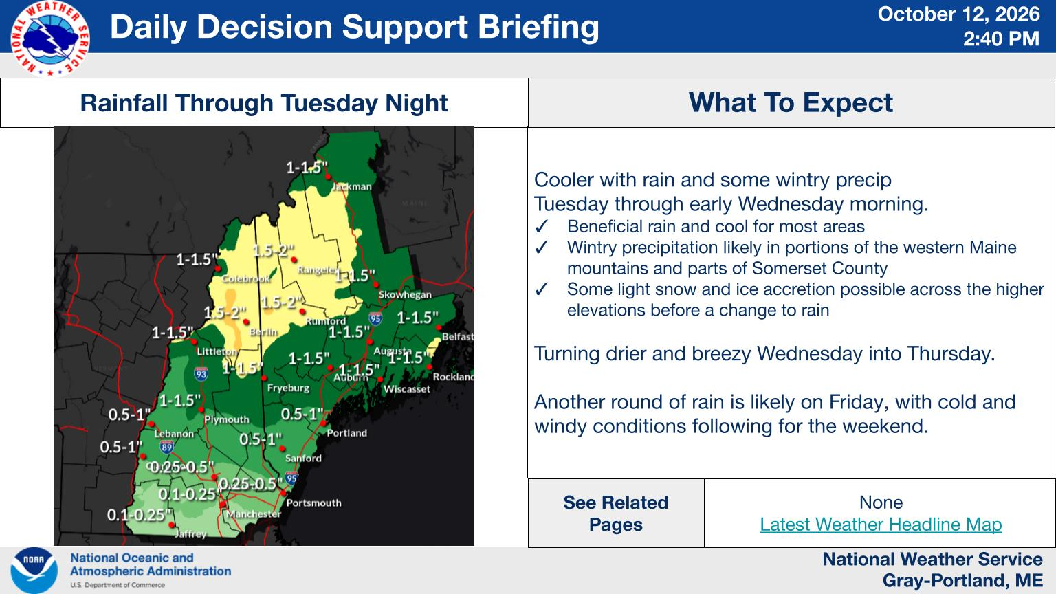 NWS Gray, Maine primary briefing slide