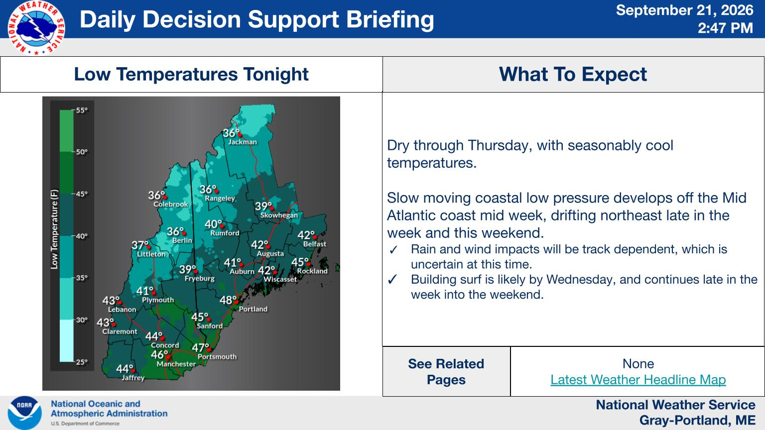 NWS Gray, Maine primary briefing slide