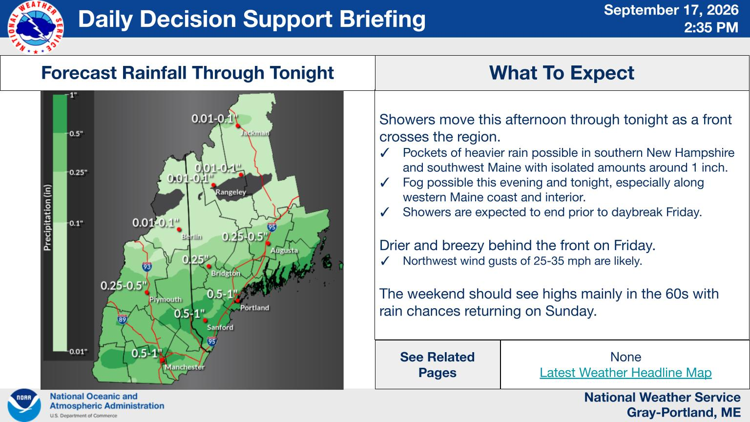 NWS Gray, Maine primary briefing slide