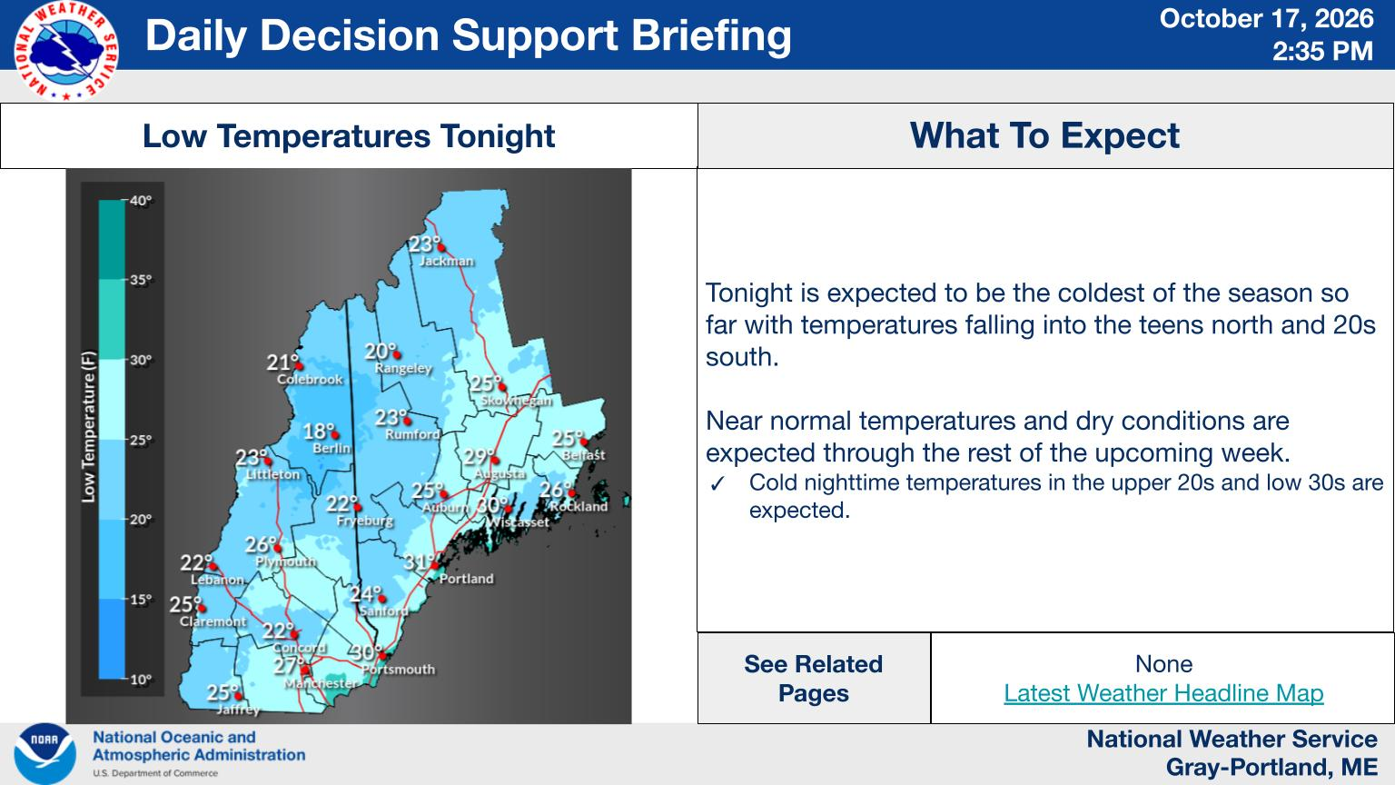 NWS Gray, Maine primary briefing slide