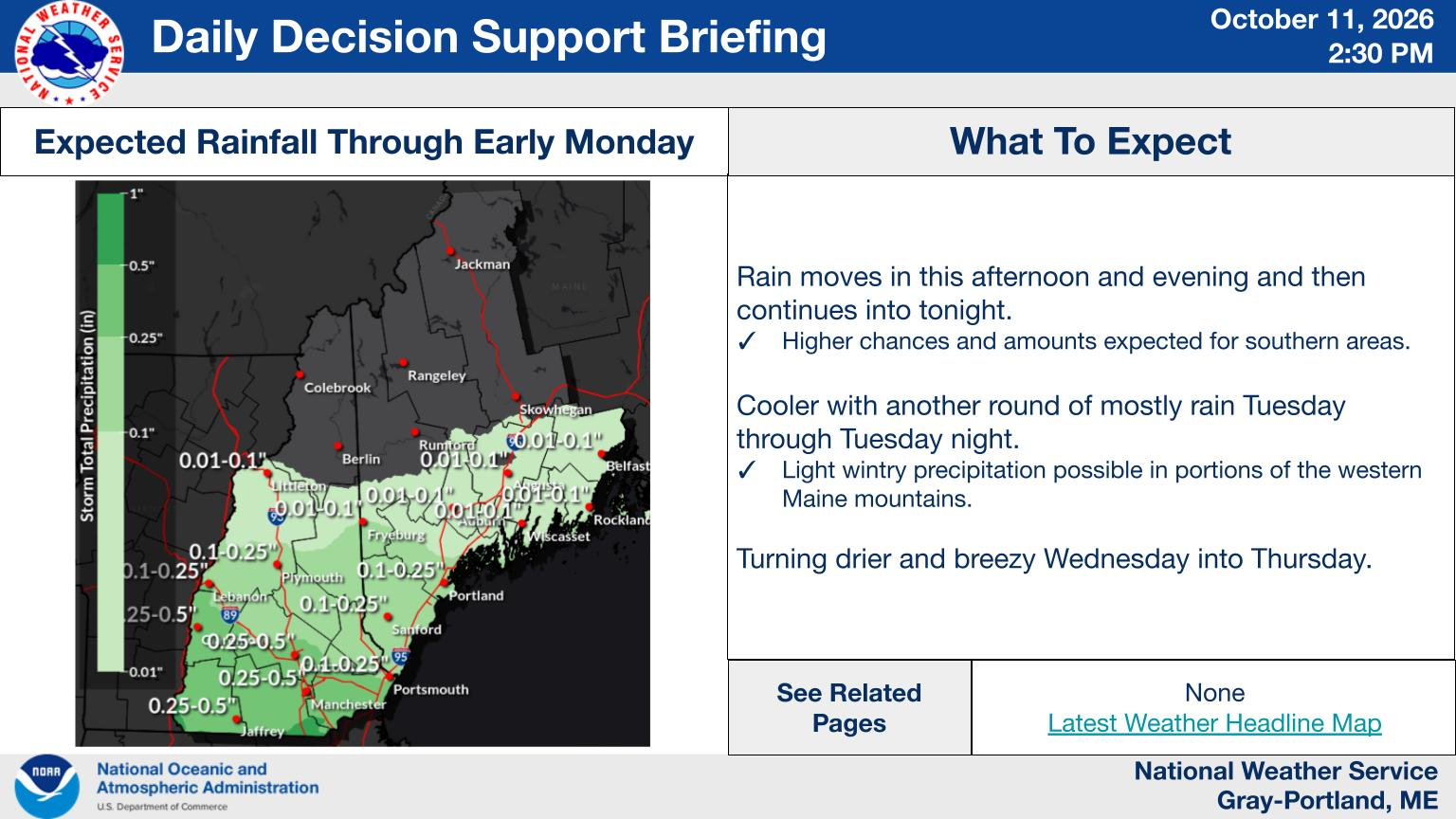 NWS Gray, Maine primary briefing slide