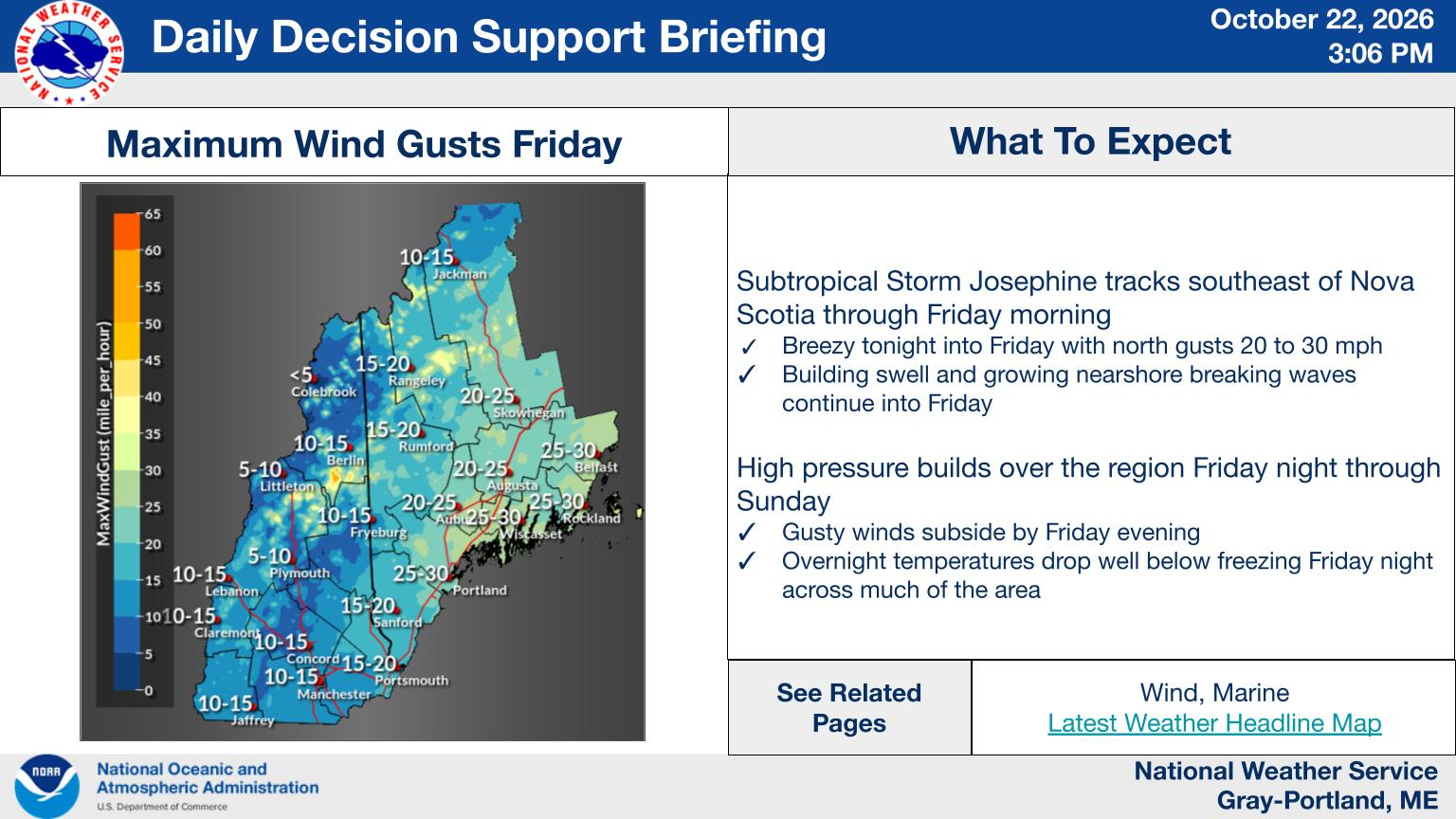 NWS Gray, Maine primary briefing slide