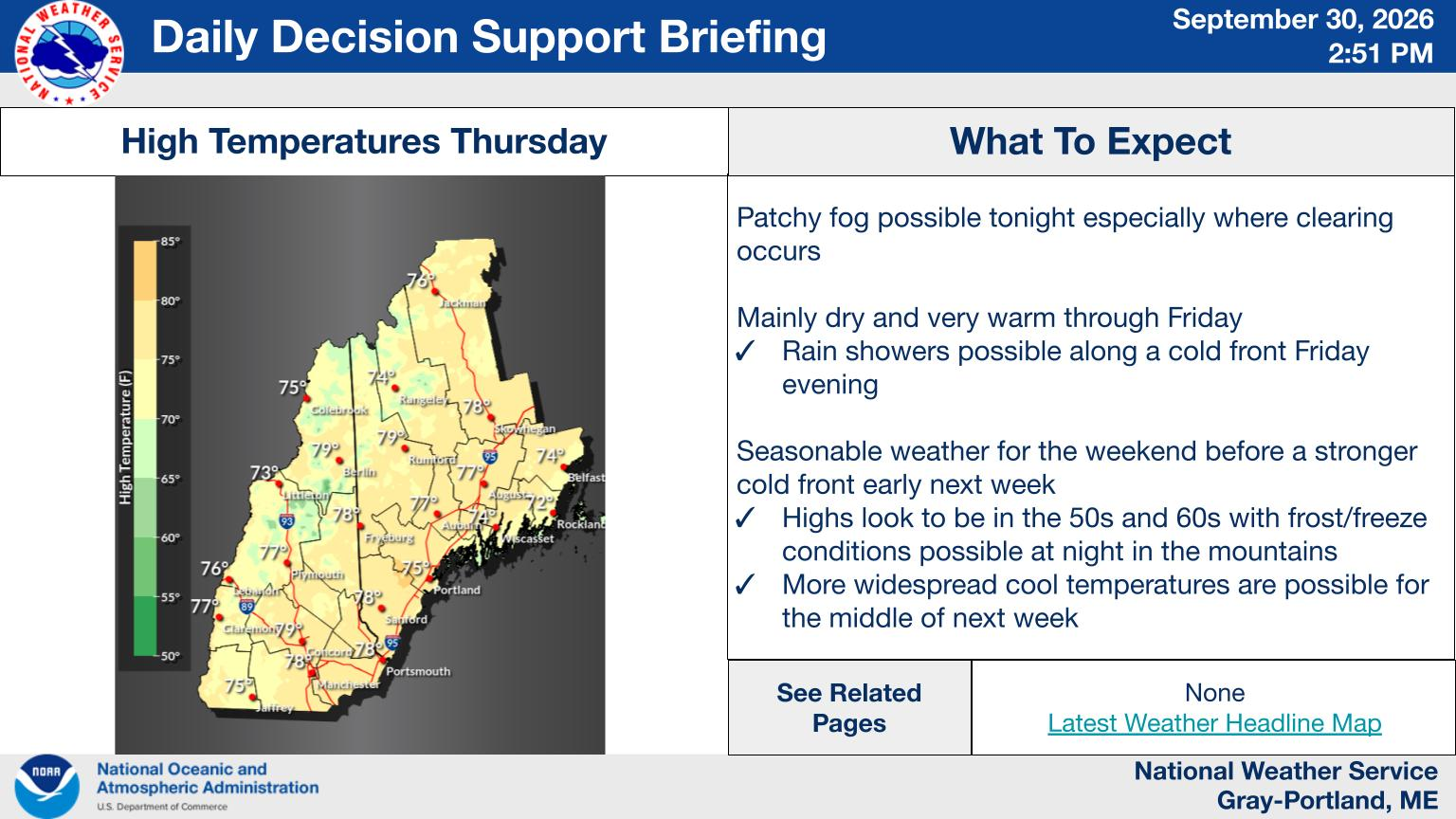 NWS Gray, Maine primary briefing slide