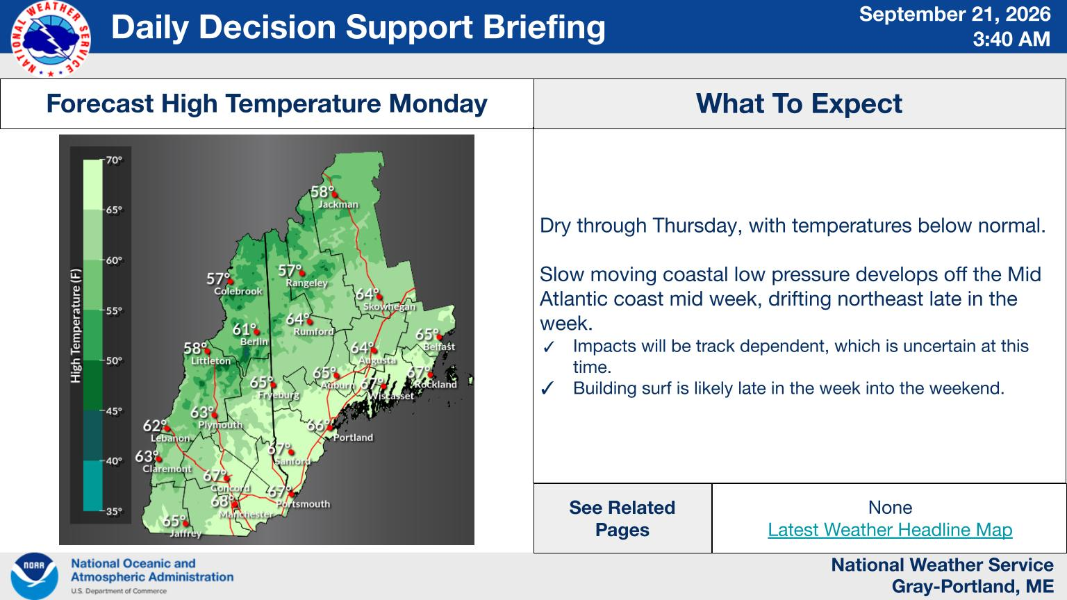 NWS Gray, Maine primary briefing slide