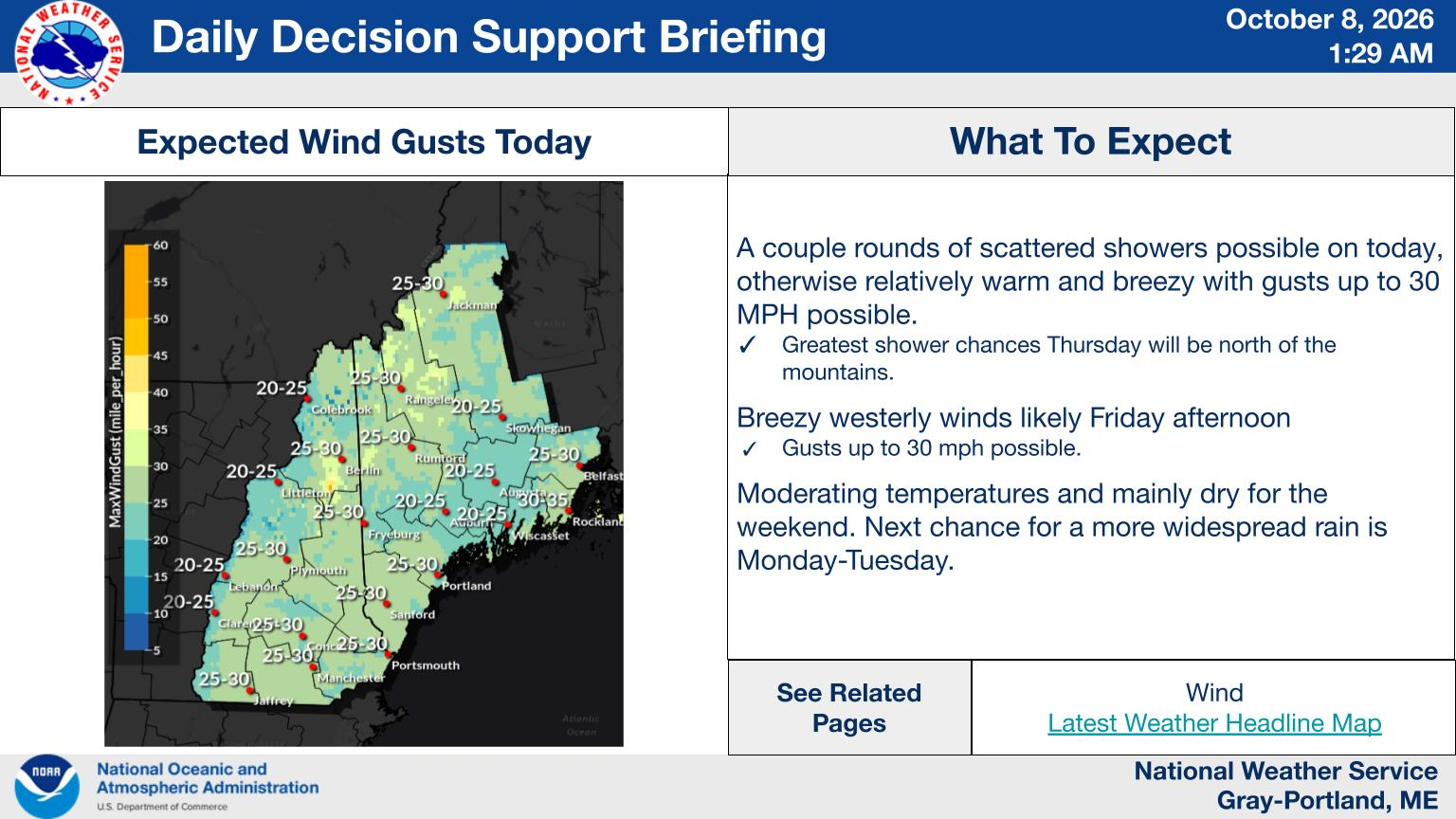 NWS Gray, Maine primary briefing slide