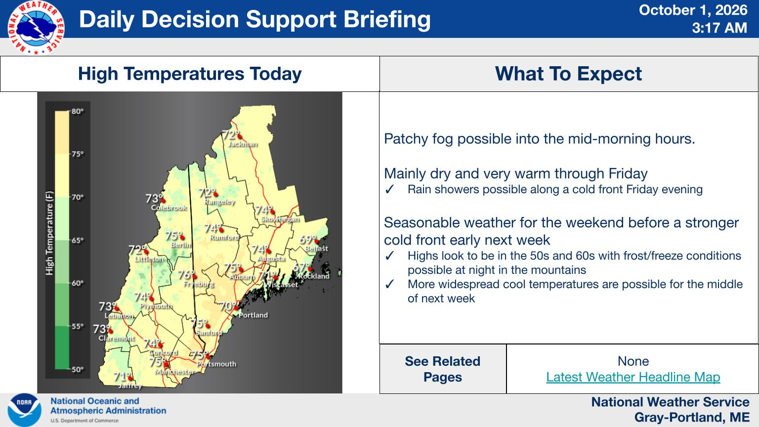 NWS Gray, Maine primary briefing slide