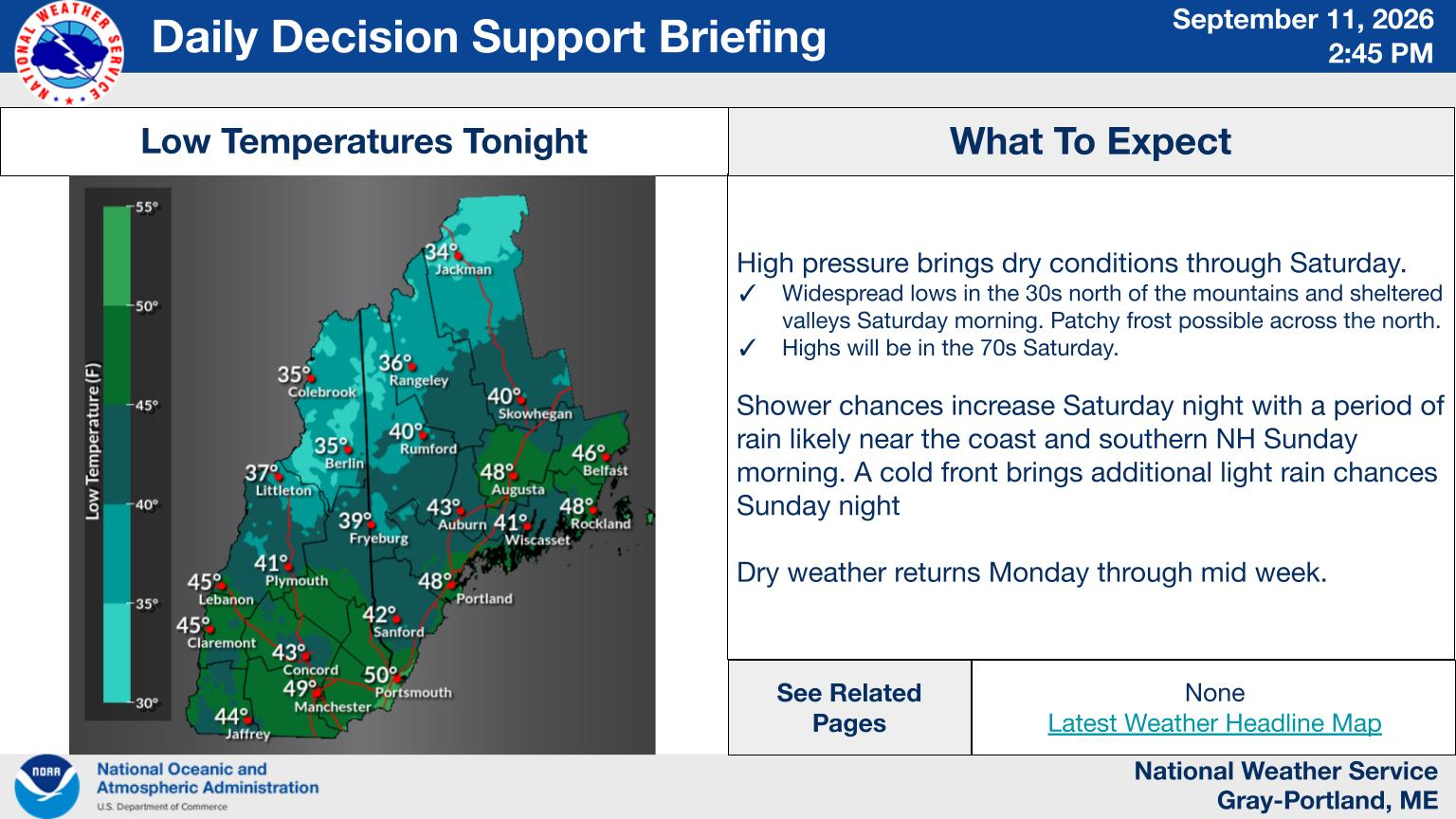 NWS Gray, Maine primary briefing slide