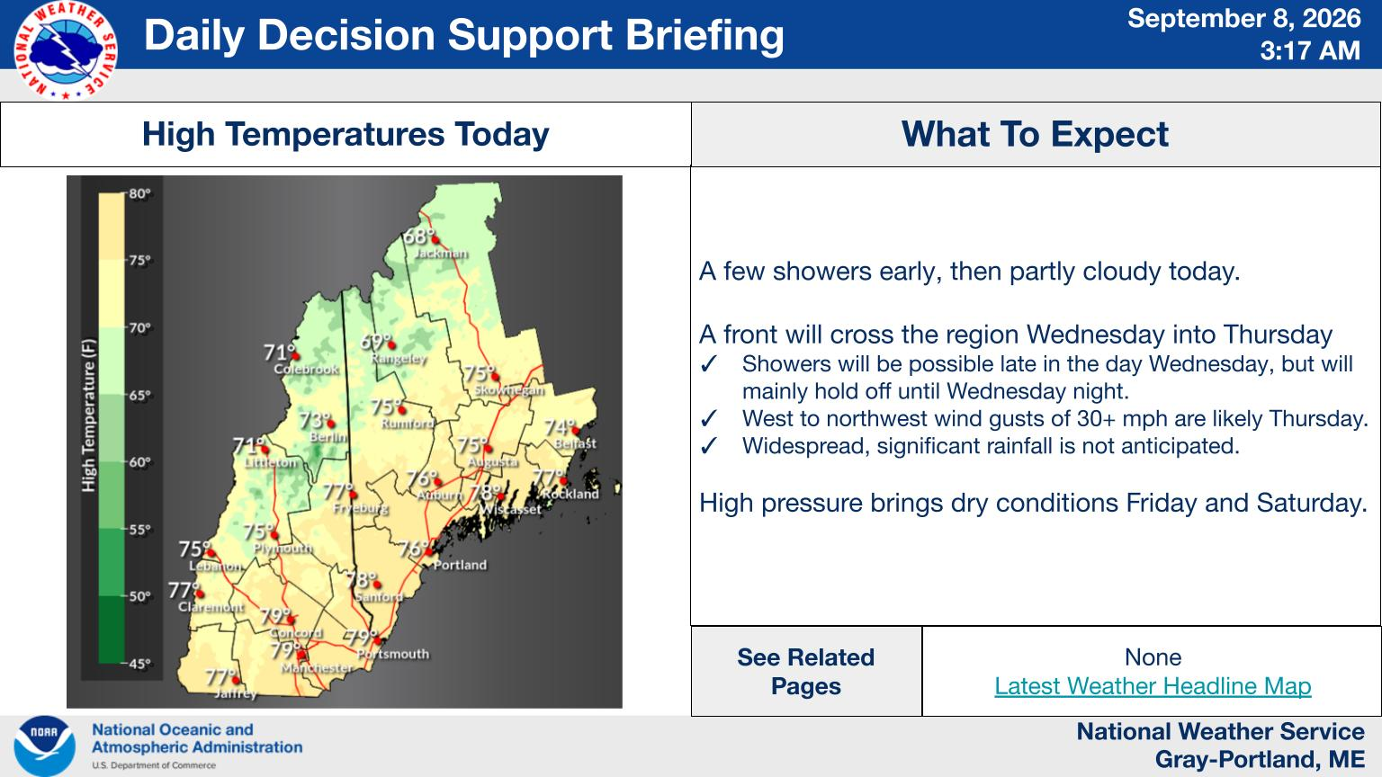 NWS Gray, Maine primary briefing slide