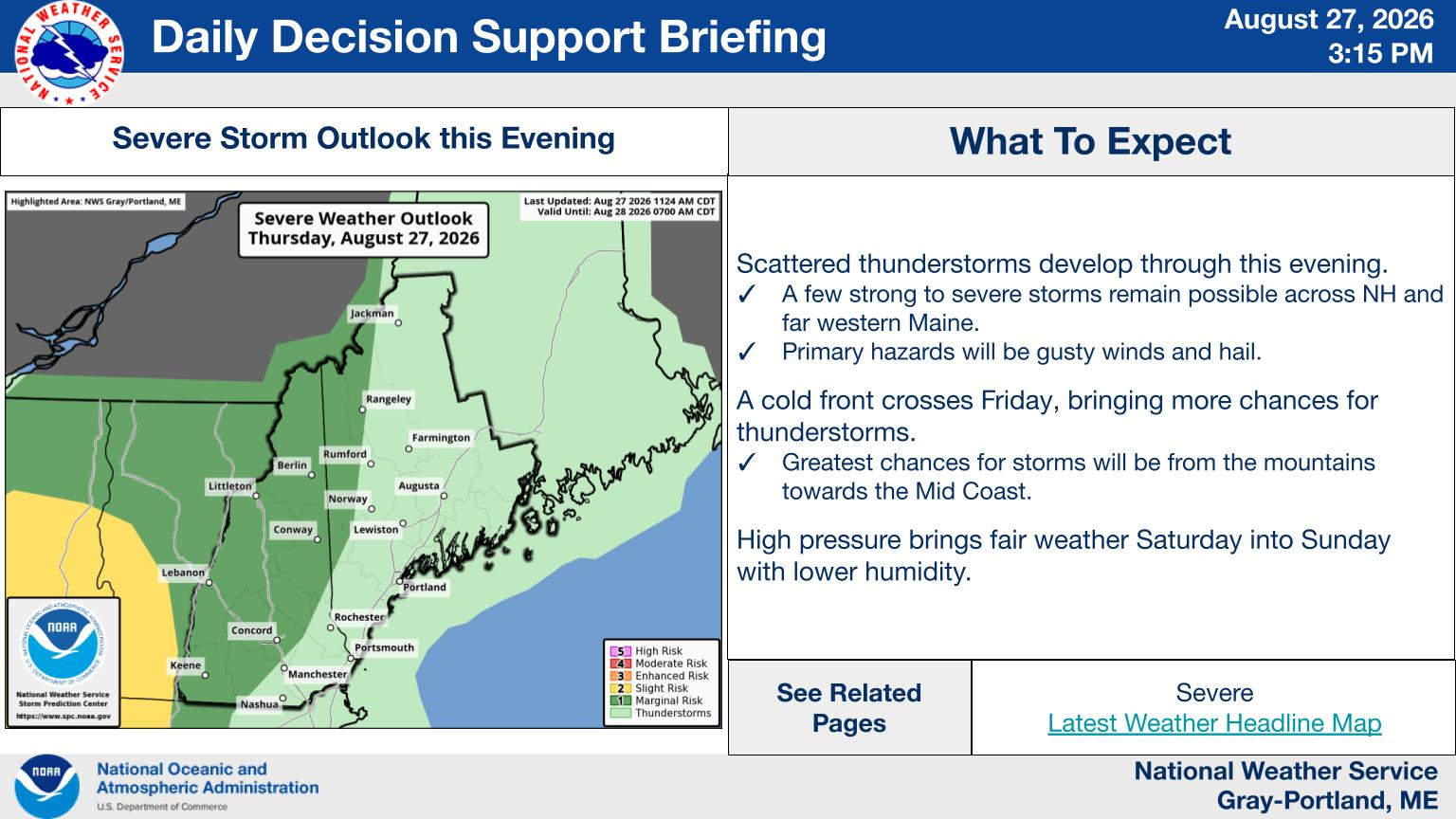 NWS Gray, Maine primary briefing slide