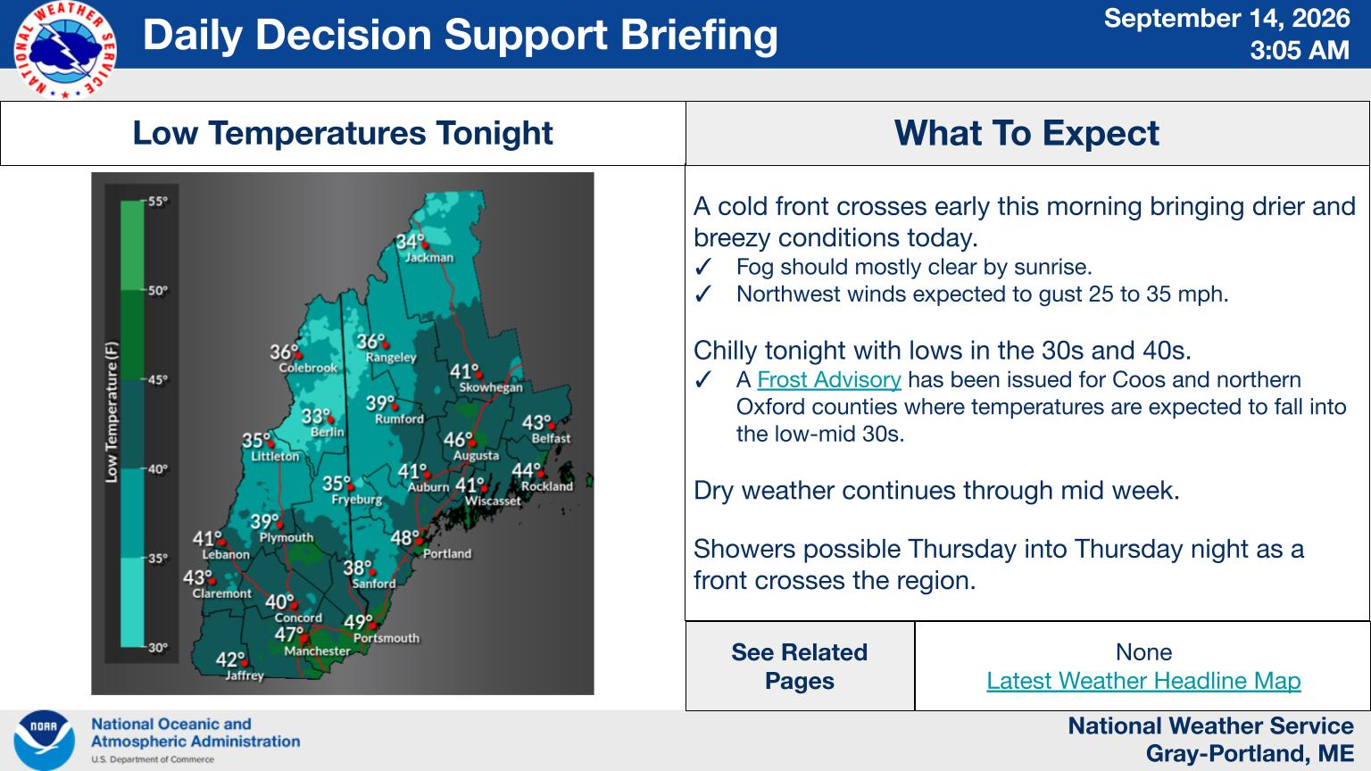 NWS Gray, Maine primary briefing slide