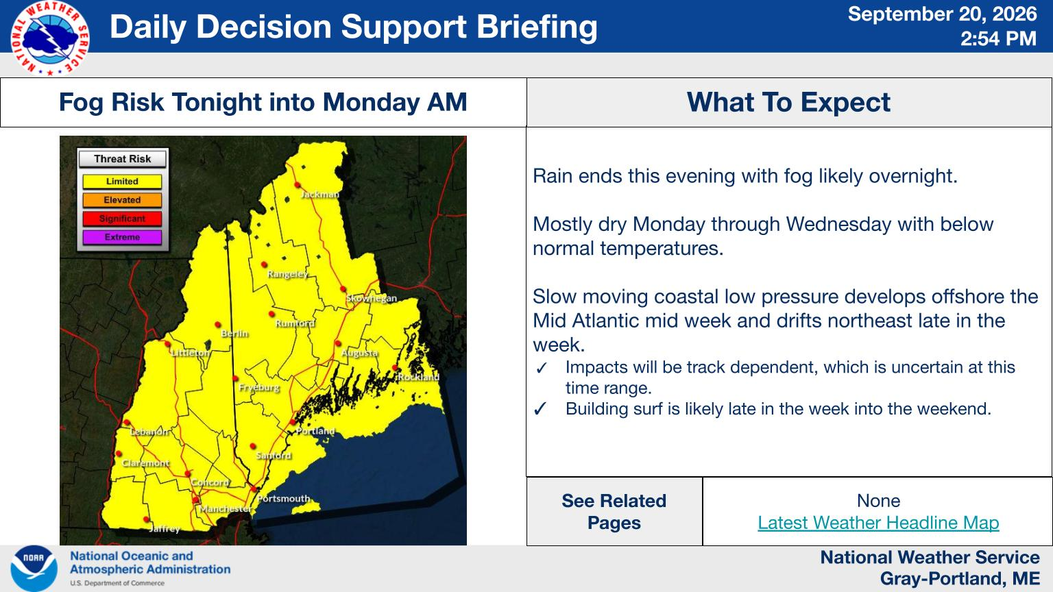 NWS Gray, Maine primary briefing slide